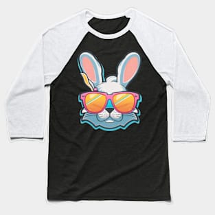 bunny face with sunglasses easter day Baseball T-Shirt